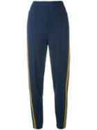 Lacoste Straight-leg Track Pants, Women's, Size: 4, Blue, Cotton/polyamide/spandex/elastane/viscose