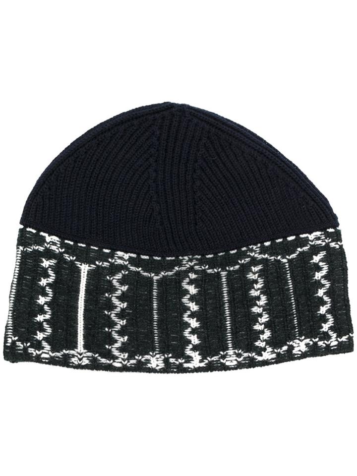 Lanvin Patterned Beanie Hat - Blue