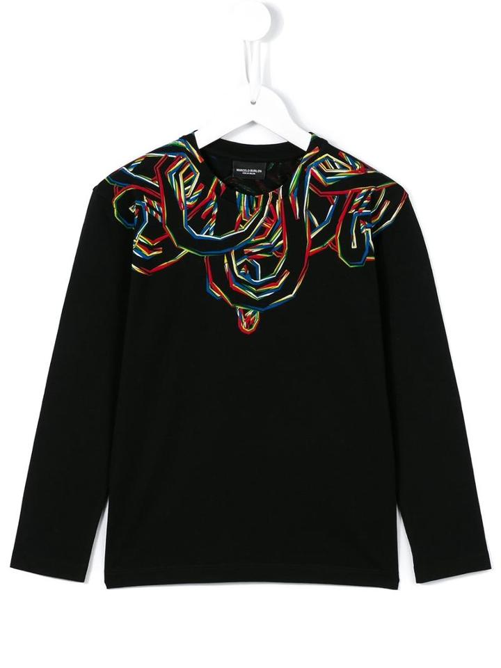 Marcelo Burlon County Of Milan Kids 'negative Wings' Top, Boy's, Size: 6 Yrs, Black