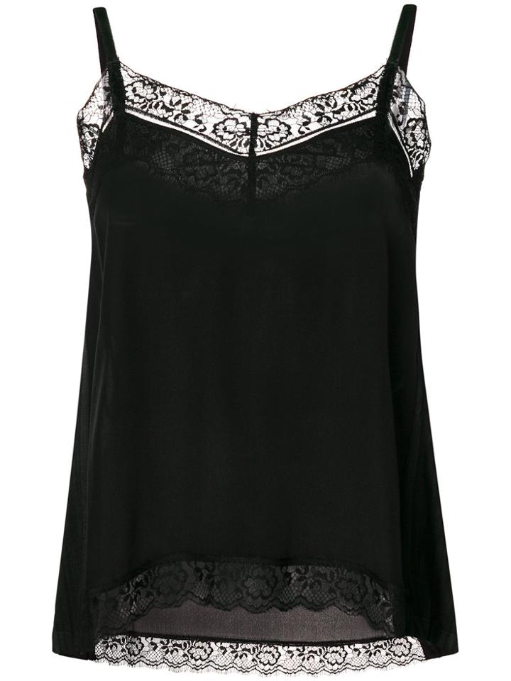 Twin-set Lace-hem Camisole Top - Black