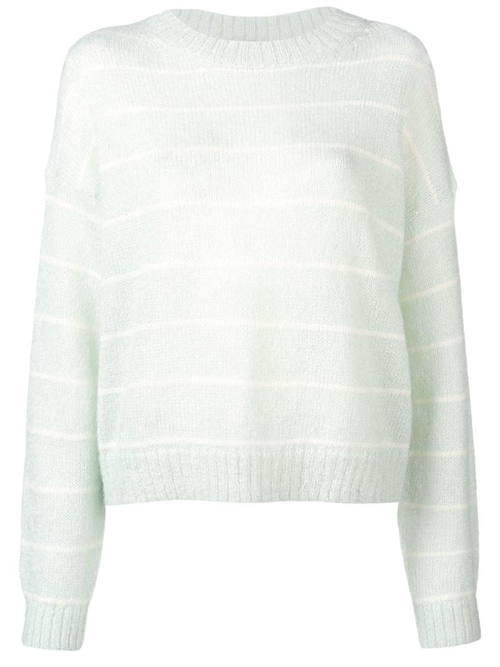 Acne Studios Fuzzy Striped Sweater - Green