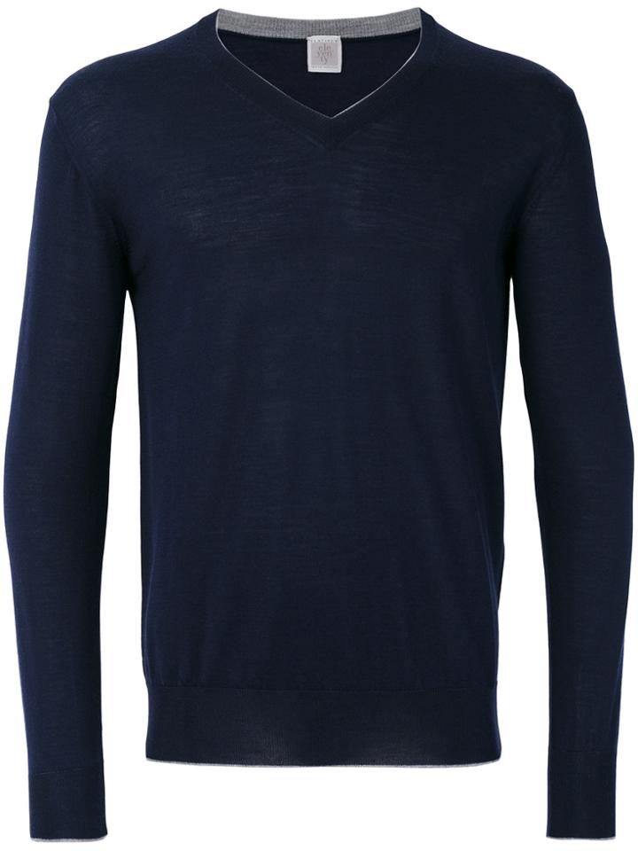 Eleventy V-neck Pullover - Blue