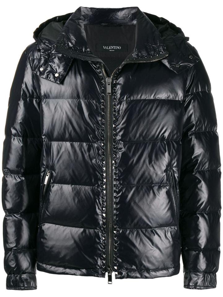 Valentino Padded Rockstud Coat - Black