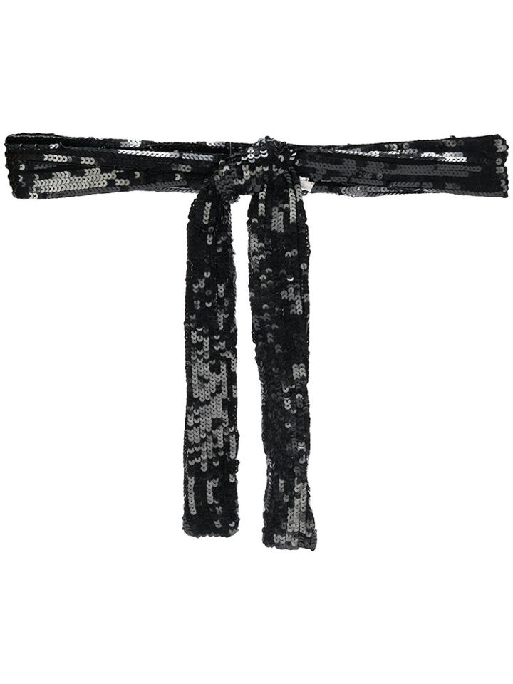 Attico Sequin Strap Belt - Black