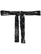 Attico Sequin Strap Belt - Black