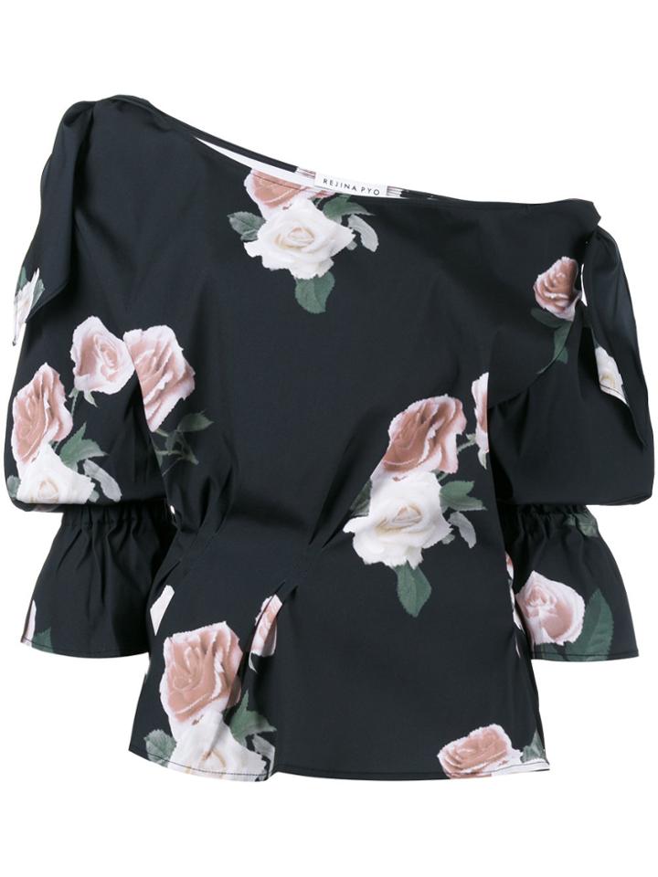 Rejina Pyo Floral Print Off-shoulder Blouse - Blue