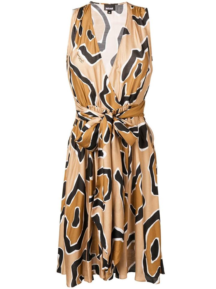 Just Cavalli Abstract Print Midi Dress - Neutrals
