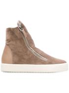 Giuseppe Zanotti Design Shearling Lined Sneakers - Nude & Neutrals