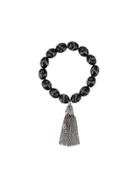 Loree Rodkin Pavé Diamond Bead Tassel Bracelet - Black