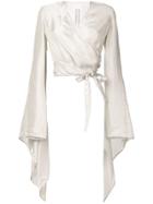 Rick Owens Wrap Blouse - Neutrals