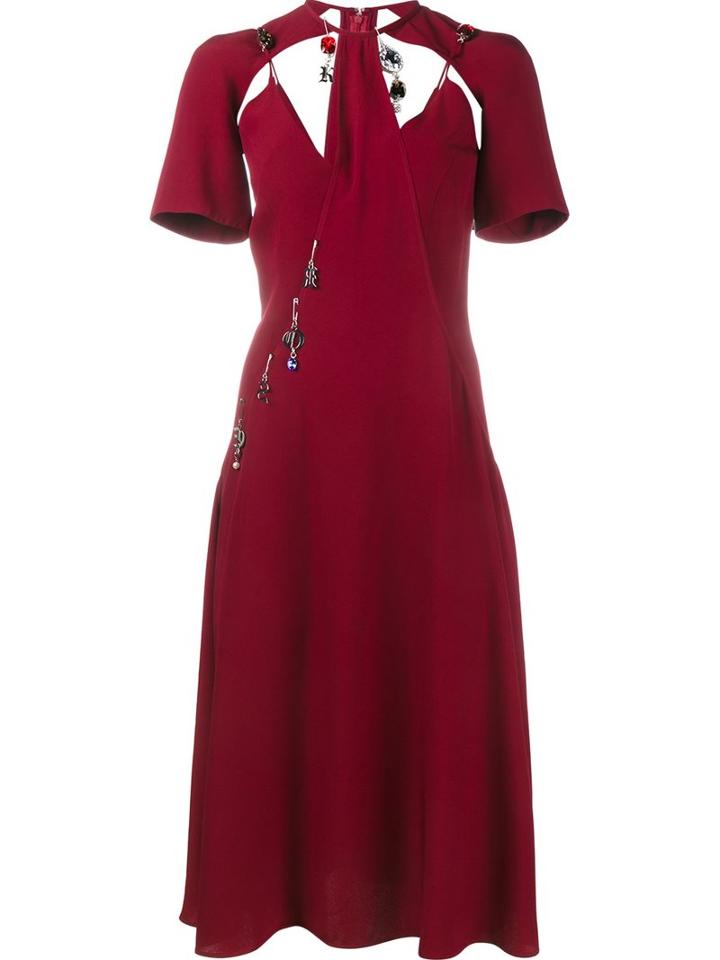 Christopher Kane Drape Back Detail Dress, Women's, Size: 40, Red, Silk/acetate/brass