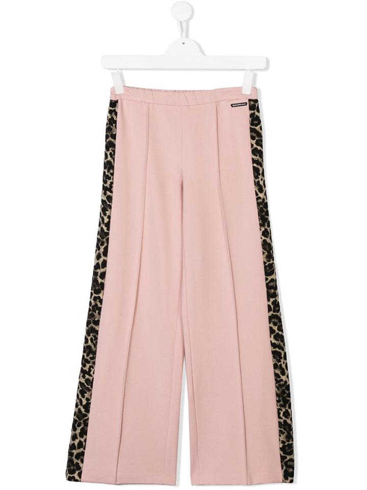 Marco Bologna Kids Teen Leopard Stripes Trousers - Pink & Purple