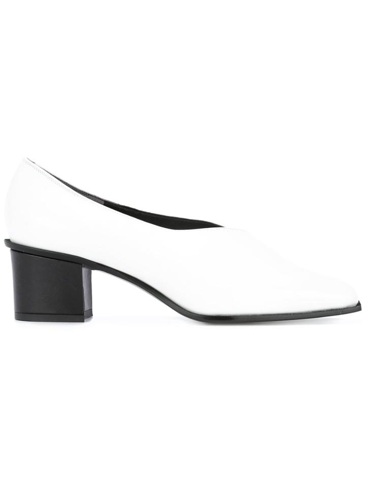 Ombre V-cut Pumps - White