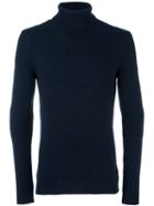 Roberto Collina Roll Neck Jumper, Men's, Size: 54, Blue, Nylon/camel Hair/merino