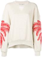 Stella Mccartney Embroidered Palm Sweatshirt, Women's, Size: 42, Nude/neutrals, Cotton/polyamide/viscose