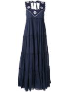 Innika Choo Ramie Big Frill Long Dress - Blue
