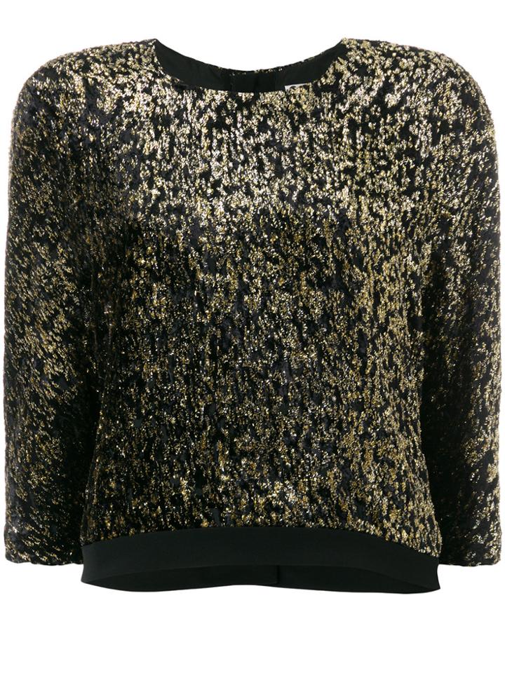 Lanvin Metallic Cropped Jumper - Black