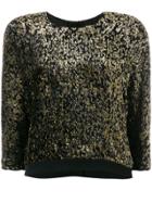 Lanvin Metallic Cropped Jumper - Black