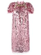 Dolce & Gabbana Sequinned Dress, Women's, Size: 40, Pink/purple, Polyester/cotton/polyamide/spandex/elastane