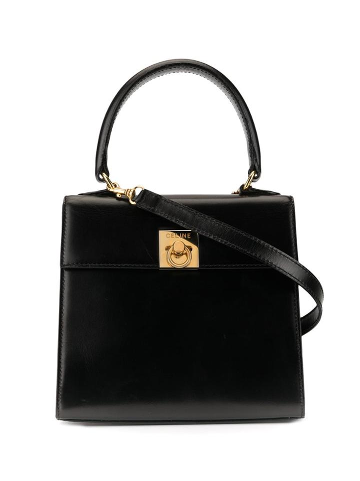 Céline Pre-owned Logo Plaque Hand Bag - Black