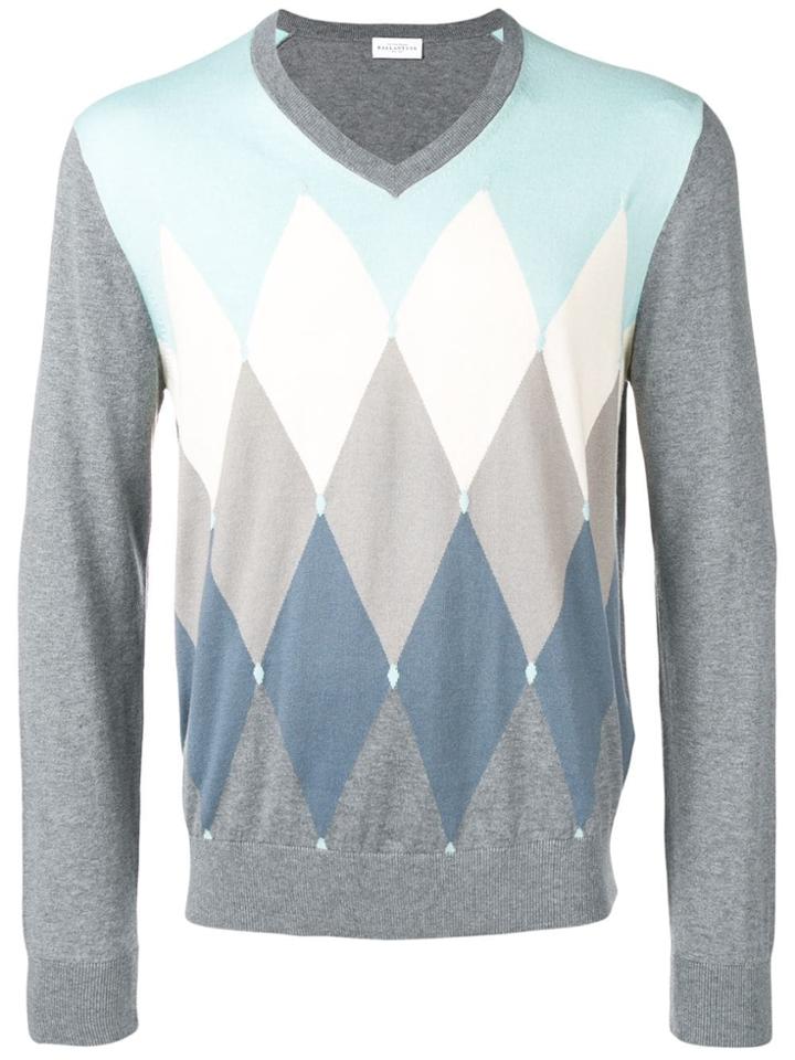 Ballantyne Argyle-knit Jumper - Grey