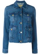 Michael Kors Multiple Pockets Denim Jacket, Women's, Size: Xl, Blue, Cotton/spandex/elastane