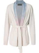 The Elder Statesman 'rainbow Gradient' Belted Cardigan, Adult Unisex, Size: Small, Nude/neutrals, Cashmere