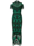 Rose Embroidered Dress - Women - Nylon/polyester - 6, Green, Nylon/polyester, Marchesa Notte