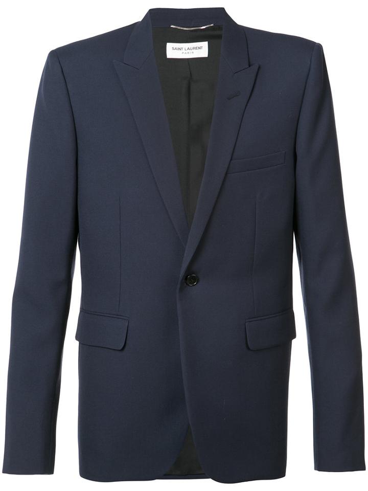 Saint Laurent - Single Button Blazer - Men - Wool - 52, Blue, Wool