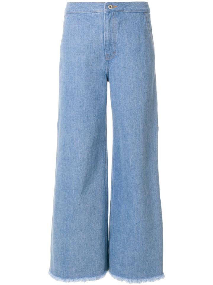 Neul Flared Fitted Trousers - Blue