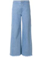 Neul Flared Fitted Trousers - Blue