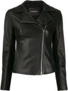 Emporio Armani Leather Zip-up Jacket - Black