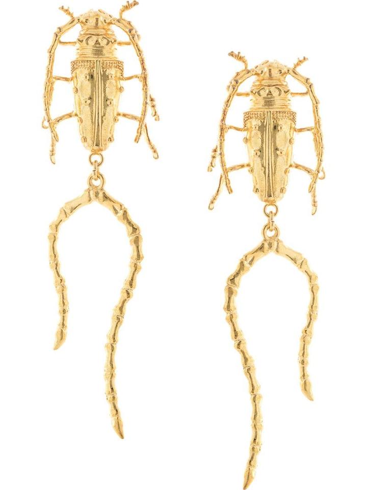 Natia X Lako Beetle With Legs Earrings - Gold