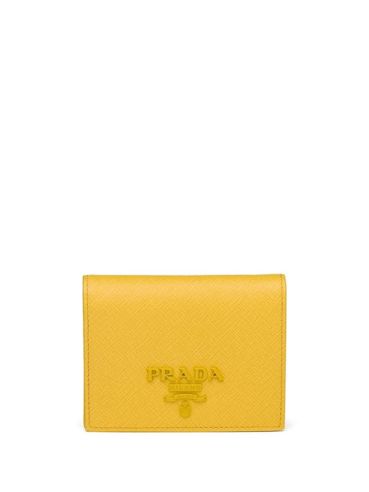 Prada Small Saffiano Leather Wallet - Yellow
