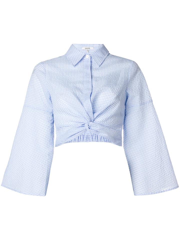 Ganni Charron Twist Top - Blue