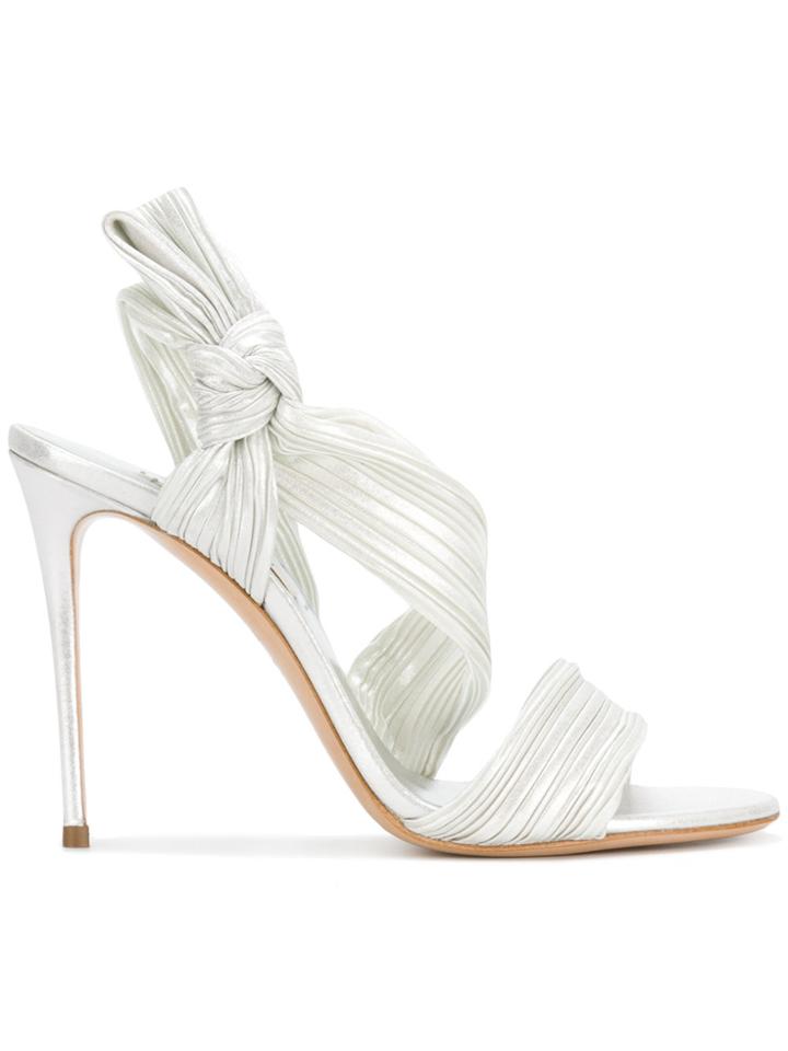 Casadei Pleated High-heel Sandals - White