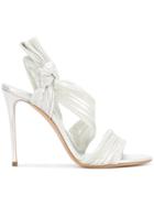 Casadei Pleated High-heel Sandals - White