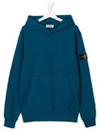 Stone Island Junior Logo Patch Hoodie - Blue