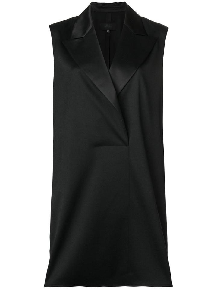 Mm6 Maison Margiela Long-line Flared Gilet - Black