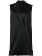 Mm6 Maison Margiela Long-line Flared Gilet - Black