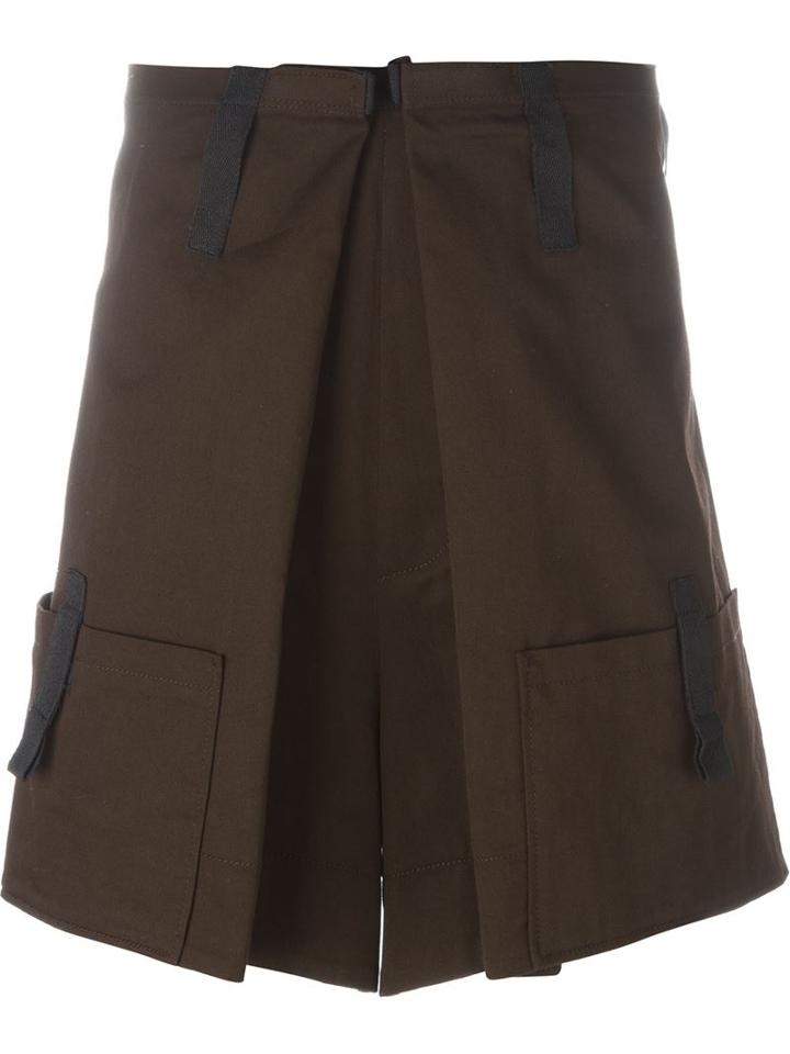 Raf Simons Wide Leg Panel Detail Shorts