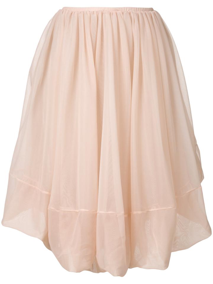 Jil Sander Gathered Midi Skirt - Pink & Purple