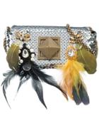 Sonia Rykiel Sequin Feather Detail Mini Bag - Metallic