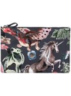 Valentino 'animali Fantastic' Clutch Bag, Men's, Black, Leather/polyester