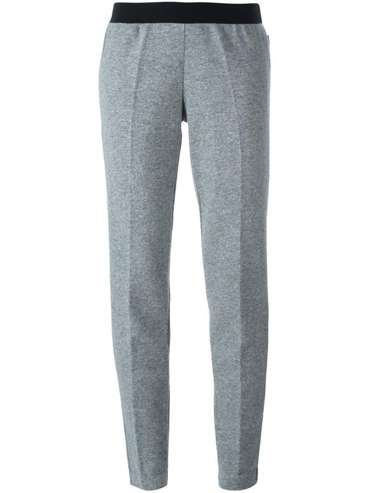 Moncler Tapered Knit Trousers, Women's, Size: Xs, Grey, Polyester/virgin Wool