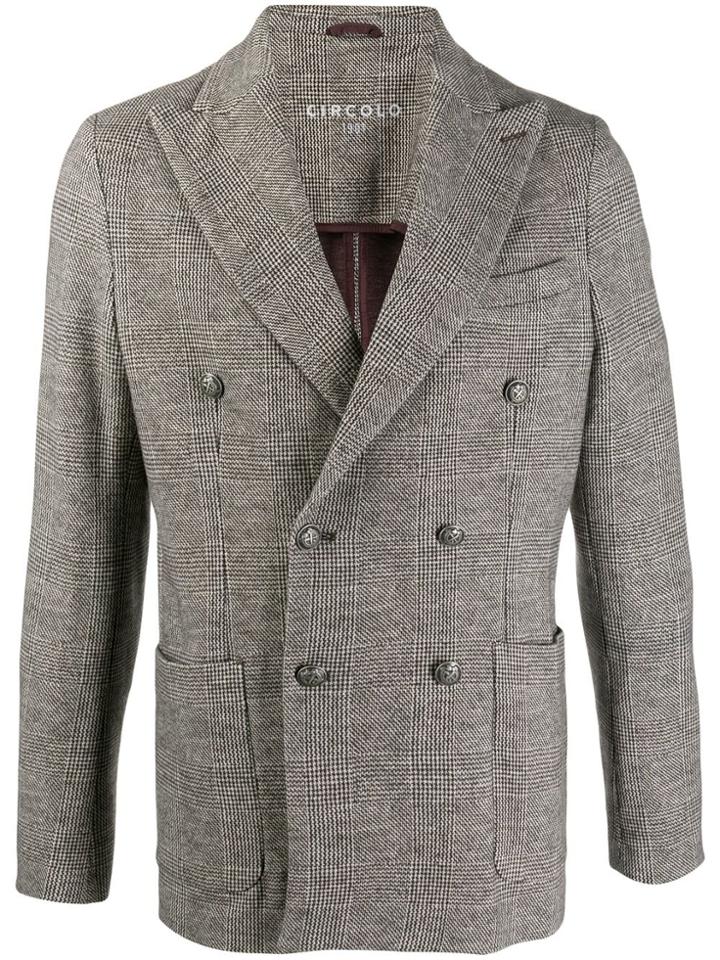 Circolo 1901 Houndstooth Print Blazer - Black