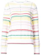 Thom Browne Cropped Multi-stripe Sweater - White
