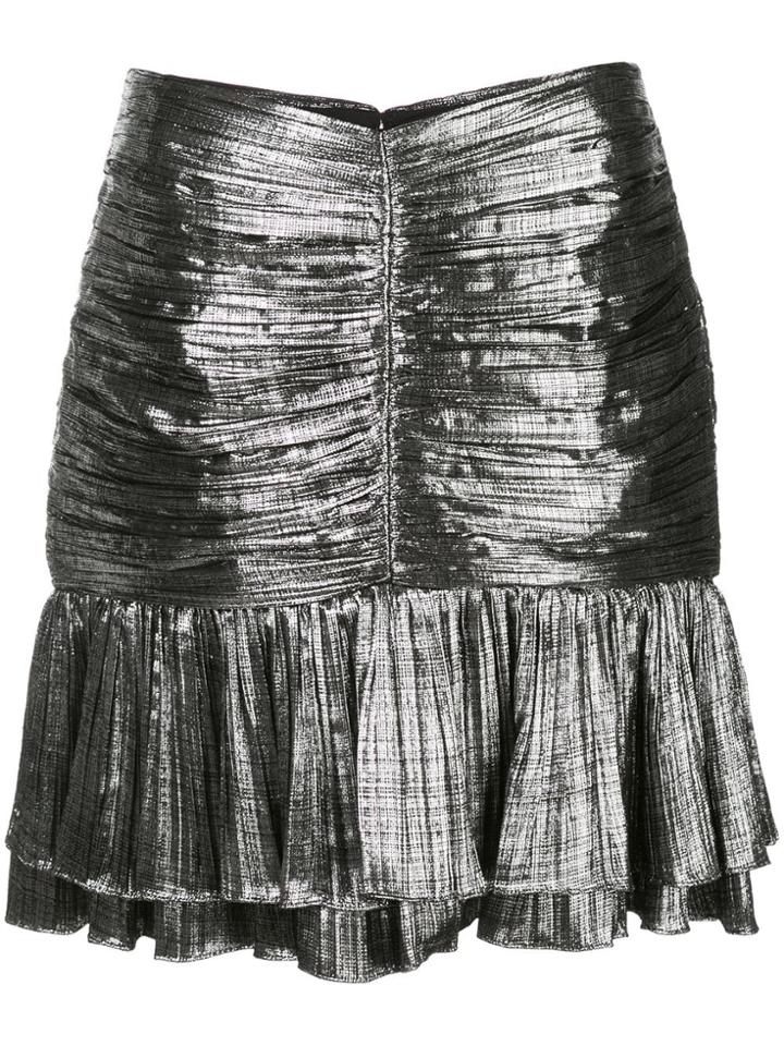 Jonathan Simkhai Metallic Mini Skirt - Silver
