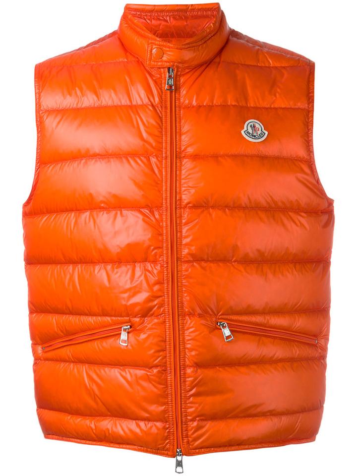 Moncler Gui Padded Gilet, Size: 5, Yellow/orange, Polyamide/feather Down