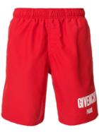 Givenchy Logo Patch Swim Shorts - Red